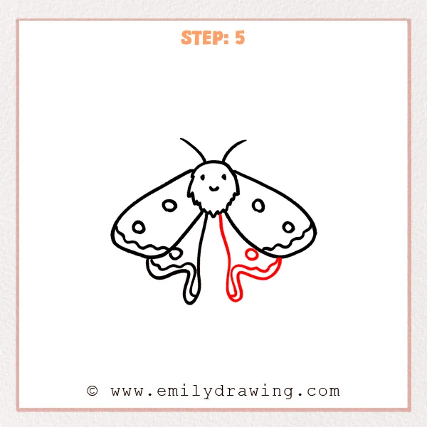how to draw a luna moth - Step 5
